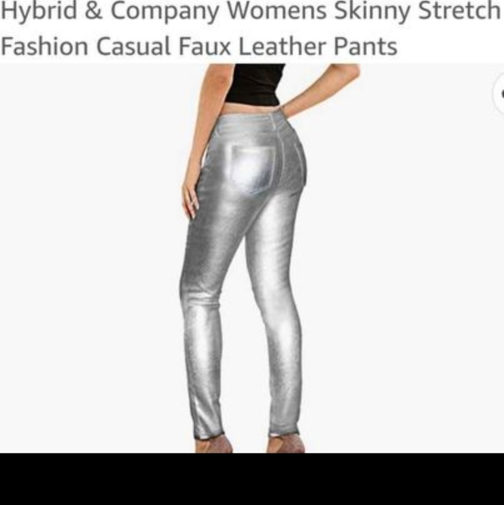 Hybrid & Company Skinny Stretch Faux Leather Pants